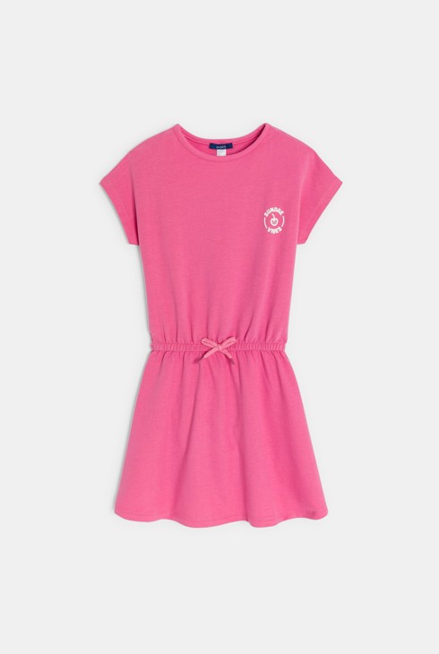 Robe estivale en jersey motif dos rose Fille 1