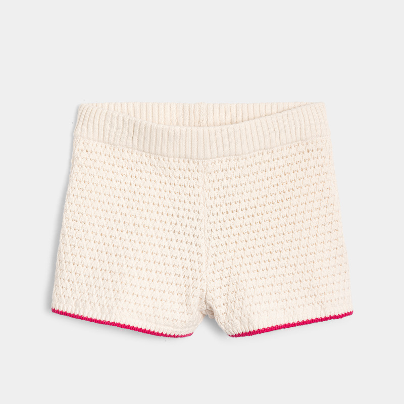 Häkel-Shorts in Ecru für Mädchen