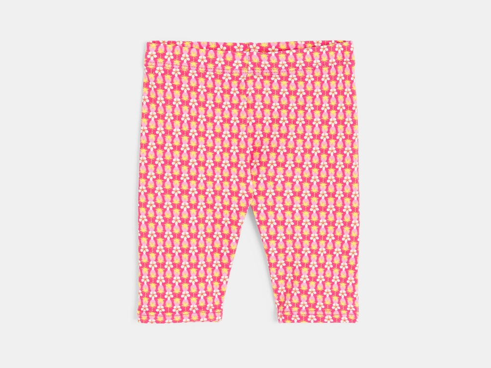Rosa Caprihose mit Obst- und Blumenprint für kleine Mädchen 1