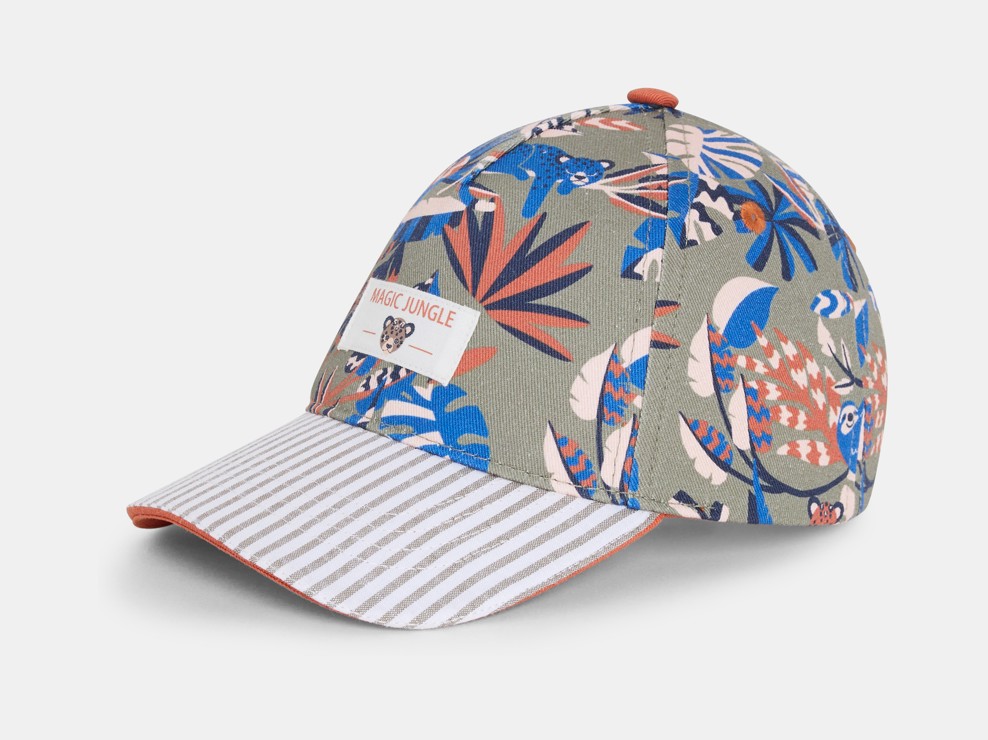 Graues Cap mit Dschungelprint Kleinkind Junge 1