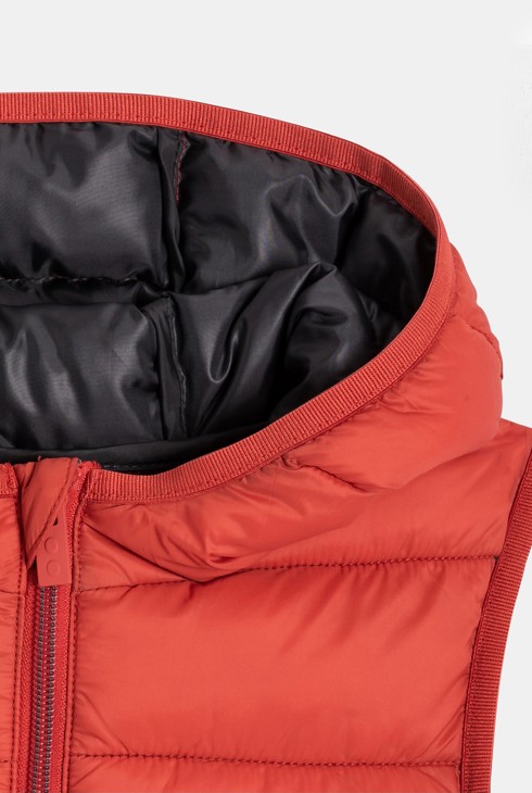 Doudoune sans manches à capuche rouge Garçon 2