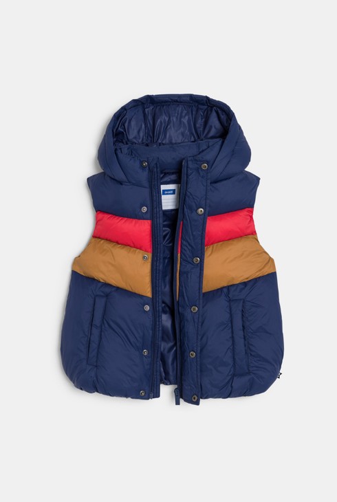 Doudoune sans manches à capuche bleu Garçon