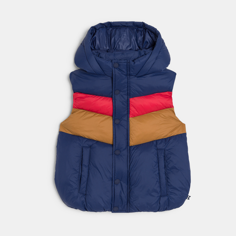 Ärmellose Steppjacke mit Kapuze blau Jungen