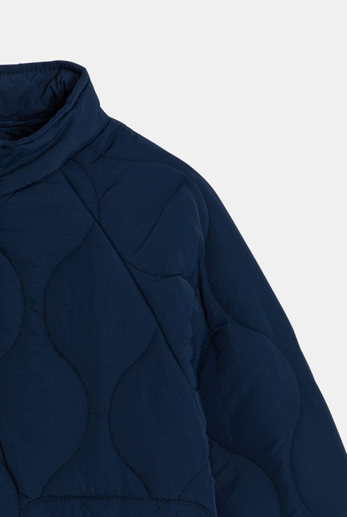 Blouson zippé matelassé léger bleu marine Garçon