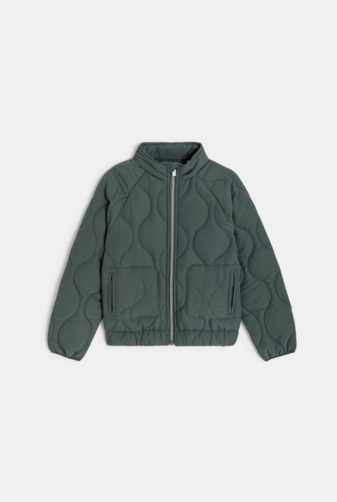 Blouson zippé matelassé léger kaki Garçon