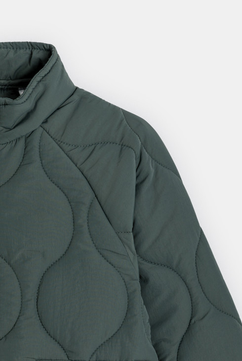 Jacke Reißverschluss gesteppt leicht Khaki Jungen 2