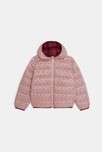 Doudoune à capuche imprimé léopard rose Fille