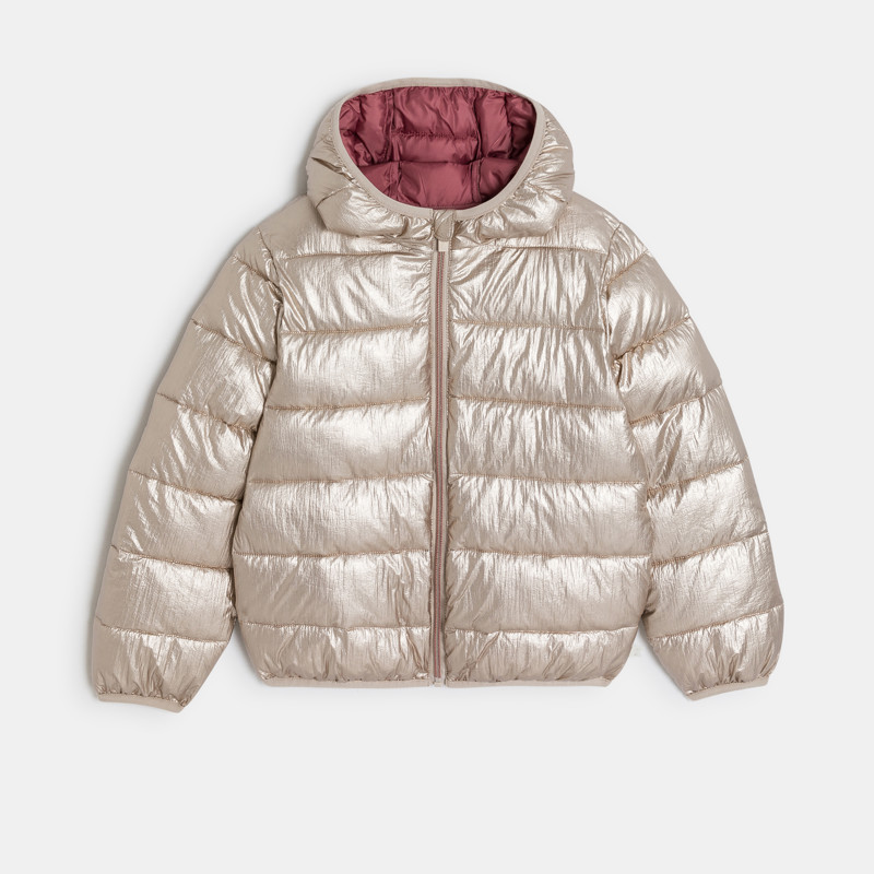 Steppjacke mit Kapuze schillernd goldfarben Mädchen