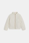 Blouson zippé matelassé léger écru Fille