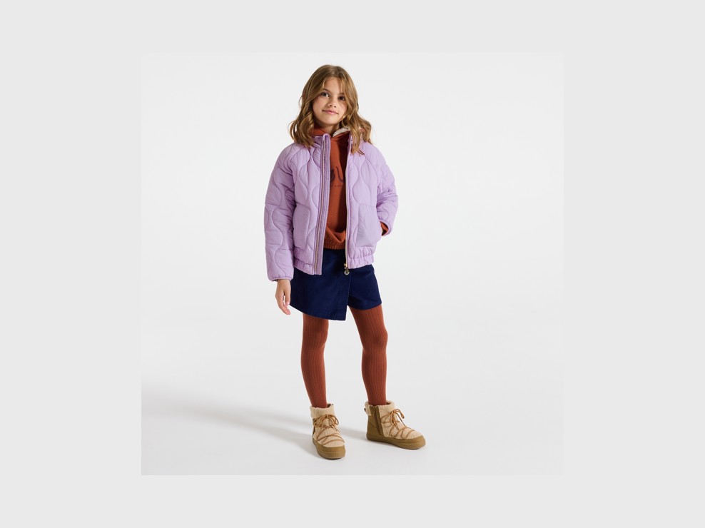 Jacke Reißverschluss gesteppt leicht blasslila/violett Mädchen 1