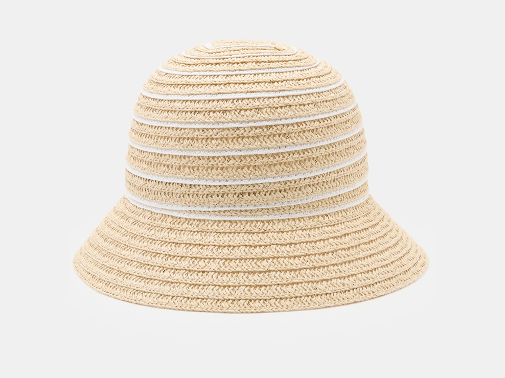 Chapeau cloche fil doré et blanc fille 1