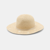 Chapeau de paille à fleurs beige Fille