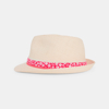 Chapeau de soleil en paille beige Fille