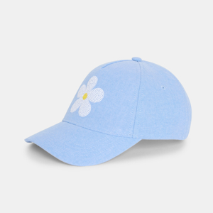 Casquette motif fleur en sequins bleu ciel Fille 1