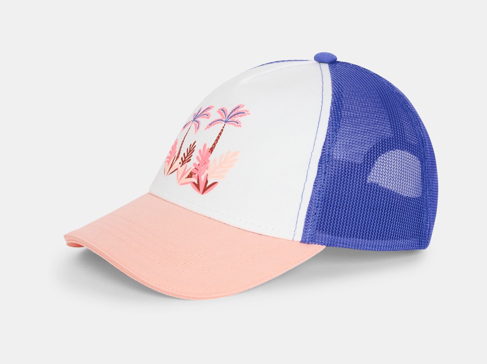 Roze pet van netstof met motiefje voor meisjes 2