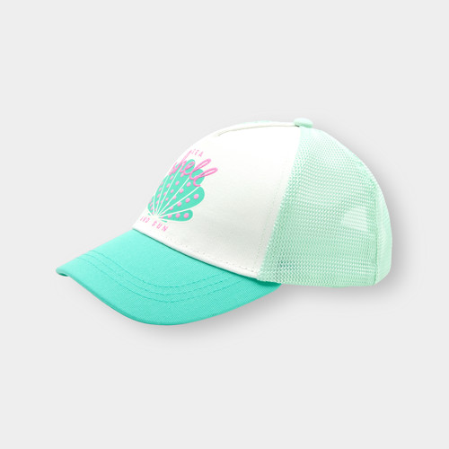Casquette Filet À Motif Vert Fille - Vert Aqua - 52 - OKAIDI