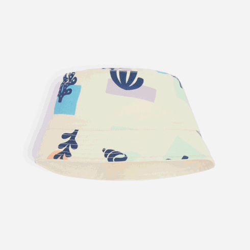 Beiger wendbarer Sonnenhut für Jungen 2