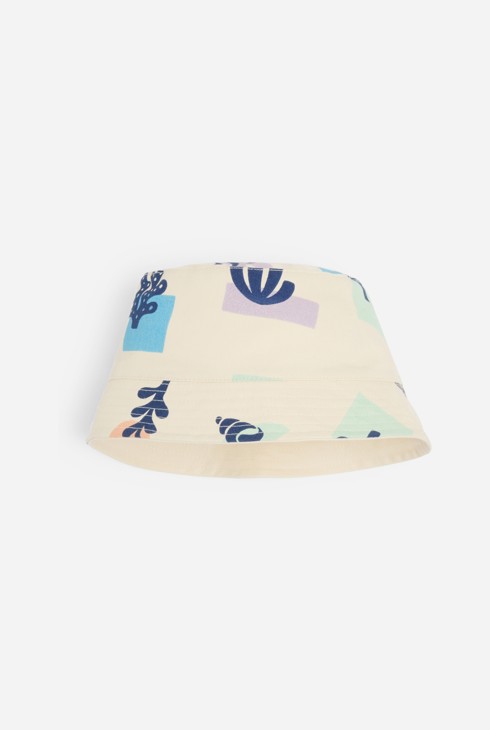 Beiger wendbarer Sonnenhut für Jungen 2