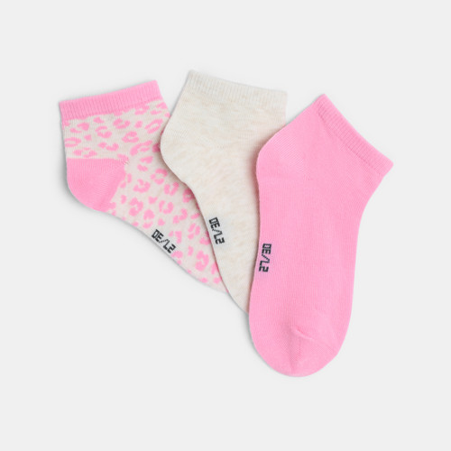Lot De 3 Paires Des Socquettes Fille - Rose Fonce - 23/26 - OKAIDI