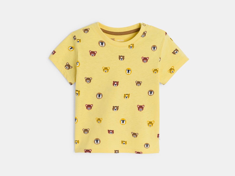 Gelbes T-Shirt mit Tieren Baby Jungen 1
