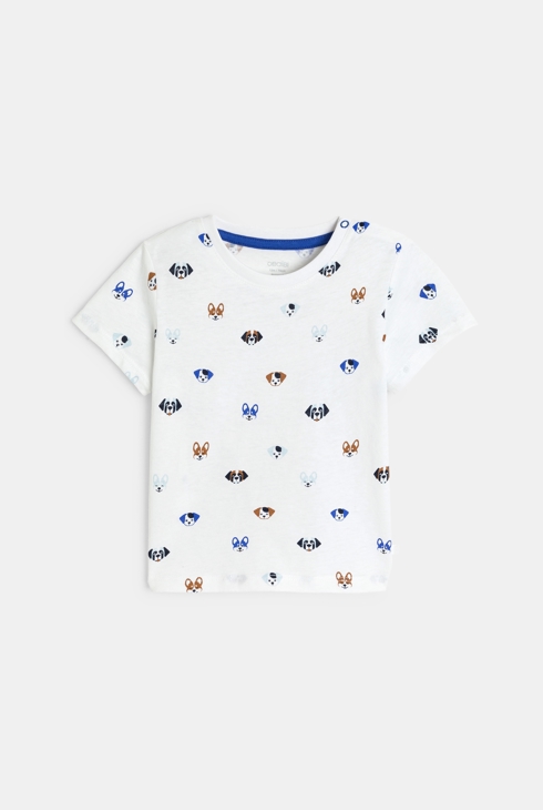 T-shirt animaux blanc bébé garçon