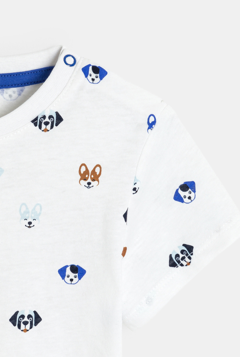 T-shirt animaux blanc bébé garçon