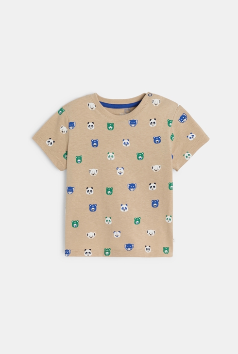 T-shirt animaux marron bébé garçon