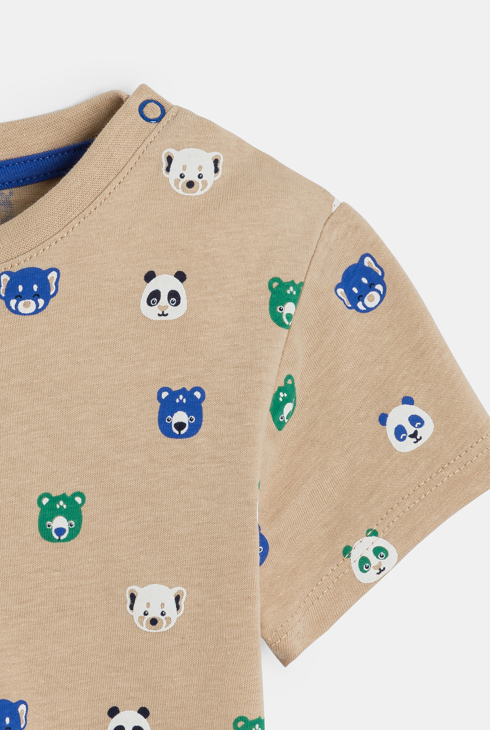 T-shirt animaux marron bébé garçon
