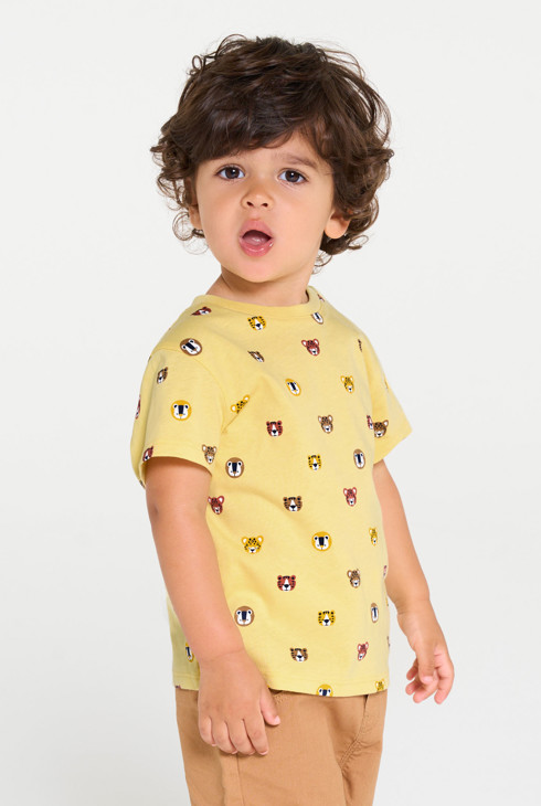 Gelbes T-Shirt mit Tieren Baby Jungen 1