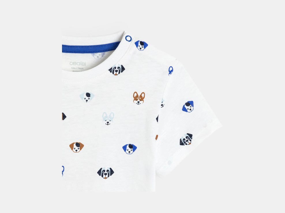 Camiseta animales blanco bebé niño 2