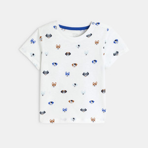 Weißes T-Shirt mit Tieren Kleinkind Junge