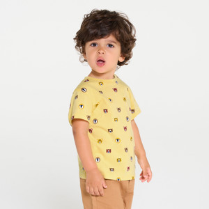Gelbes T-Shirt mit Tieren Baby Jungen