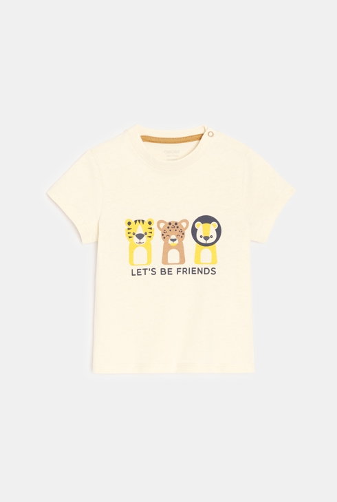 T-shirt animaux blanc bébé garçon