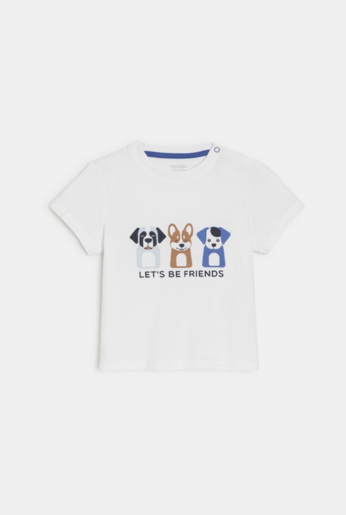 T-shirt chiens blanc bébé garçon