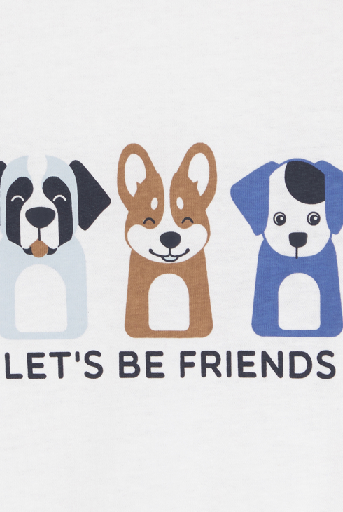 T-shirt chiens blanc bébé garçon