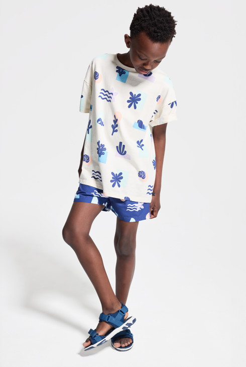 SURFRIDER – beiges Kurzarm-T-Shirt mit Print 2