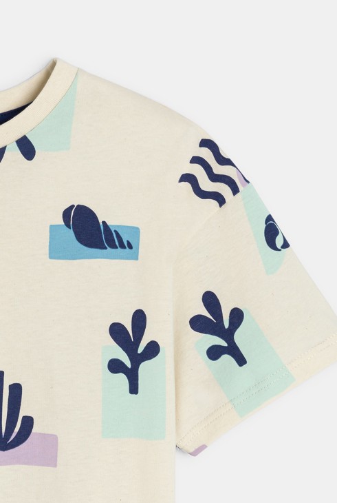 SURFRIDER T-shirt manches courtes imprimé beige 2