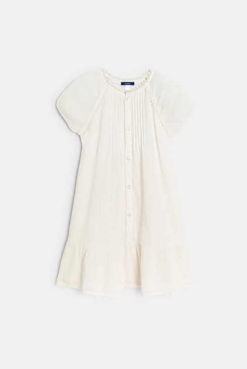 Girl's retro romantic dress with white crochet detail 2