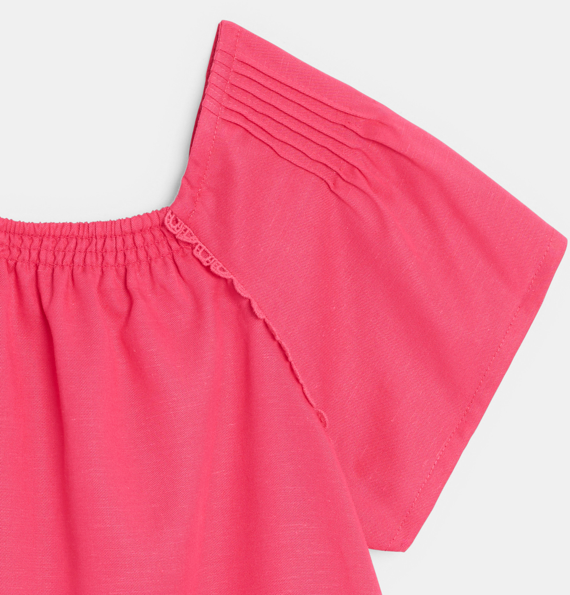 Blouse manches courtes unie rose Fille