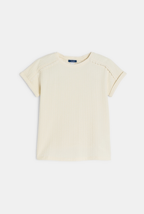 T-shirt manches courtes en jersey gaufré 2