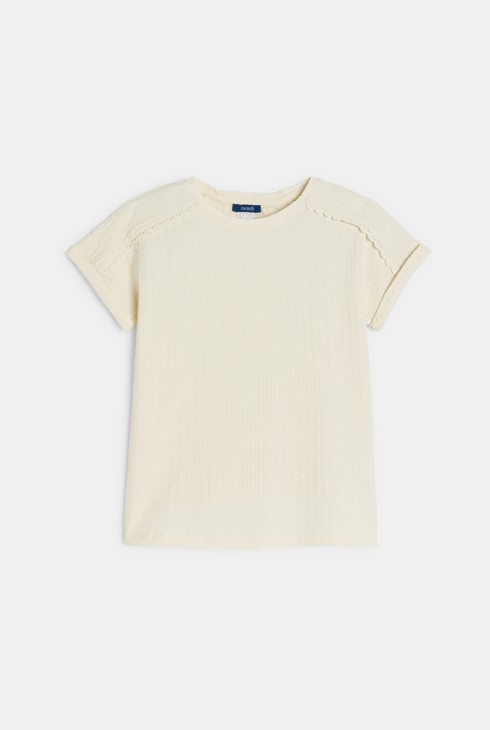 T-shirt manches courtes en jersey gaufré 2