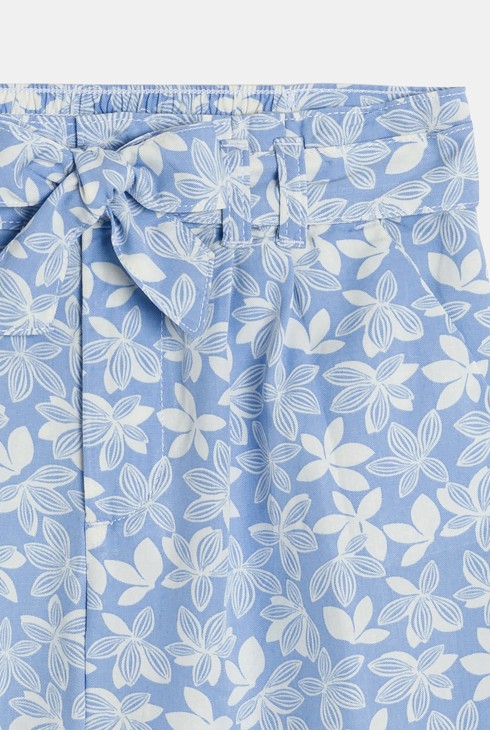 Pantalon large imprimé bleu Fille 2