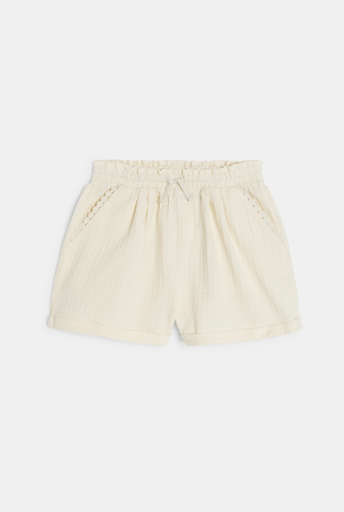 Short en jersey gaufré écru Fille 2