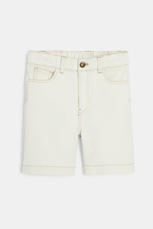 Short en toile sergé blanc Garçon