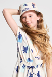 Beiges Sommerkleid aus bedrucktem Jersey für Mädchen 4