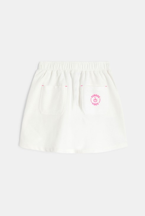Jupe courte en molleton blanc Fille