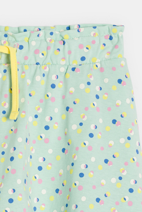 Mini-jupe short en jersey imprimé vert Fille