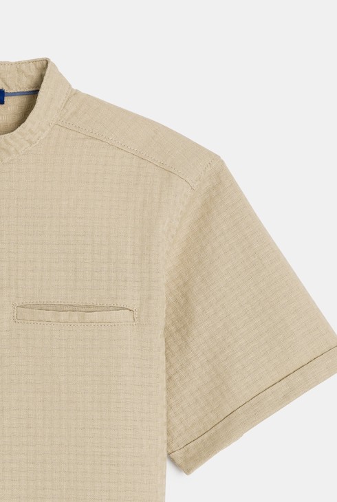 Chemise manches courtes beige Garçon