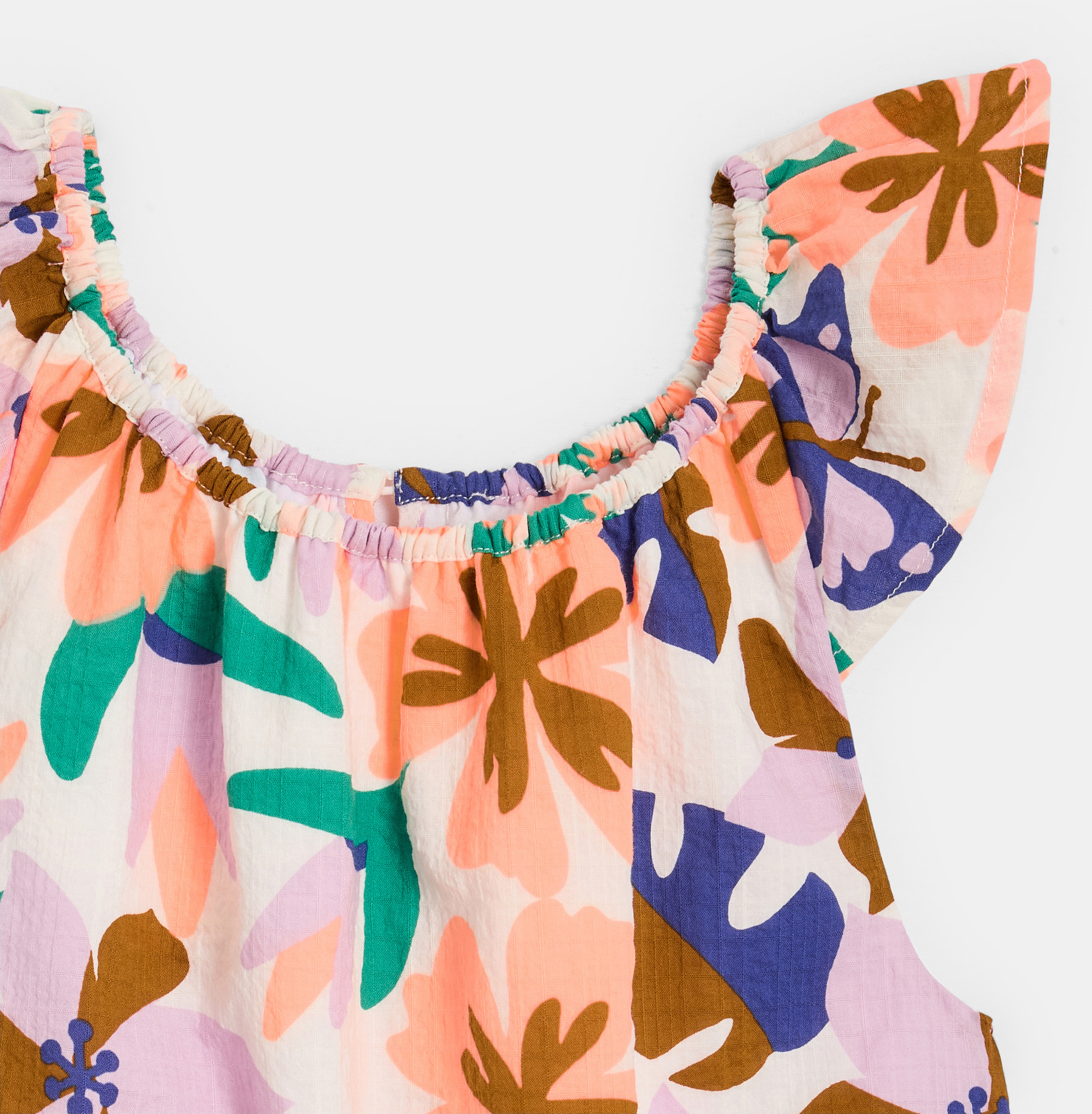 Girl's orange printed playsuit 2