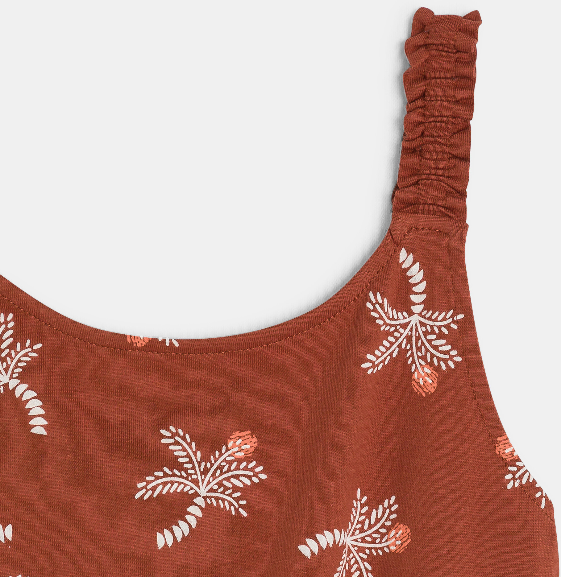 Combishort imprimé palmier marron Fille